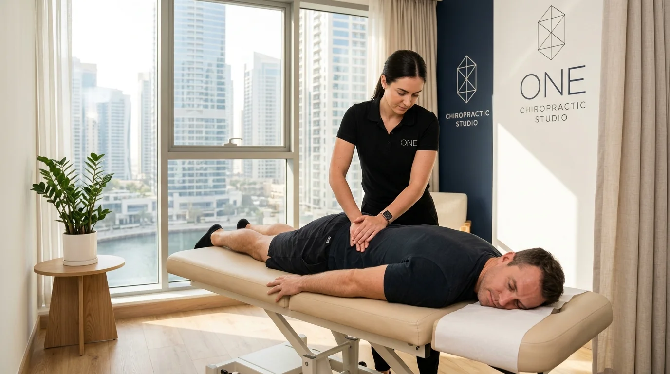 Chiropractor Dubai ajustando la columna vertebral de un paciente